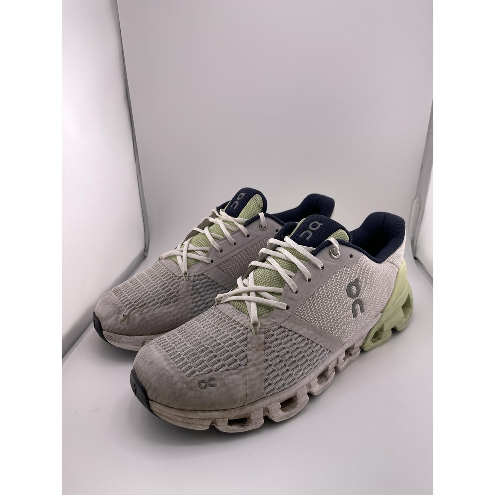 On Cloudflyer Shoes Womens Size 10.5 White Gray Green Running CloudTec Helion